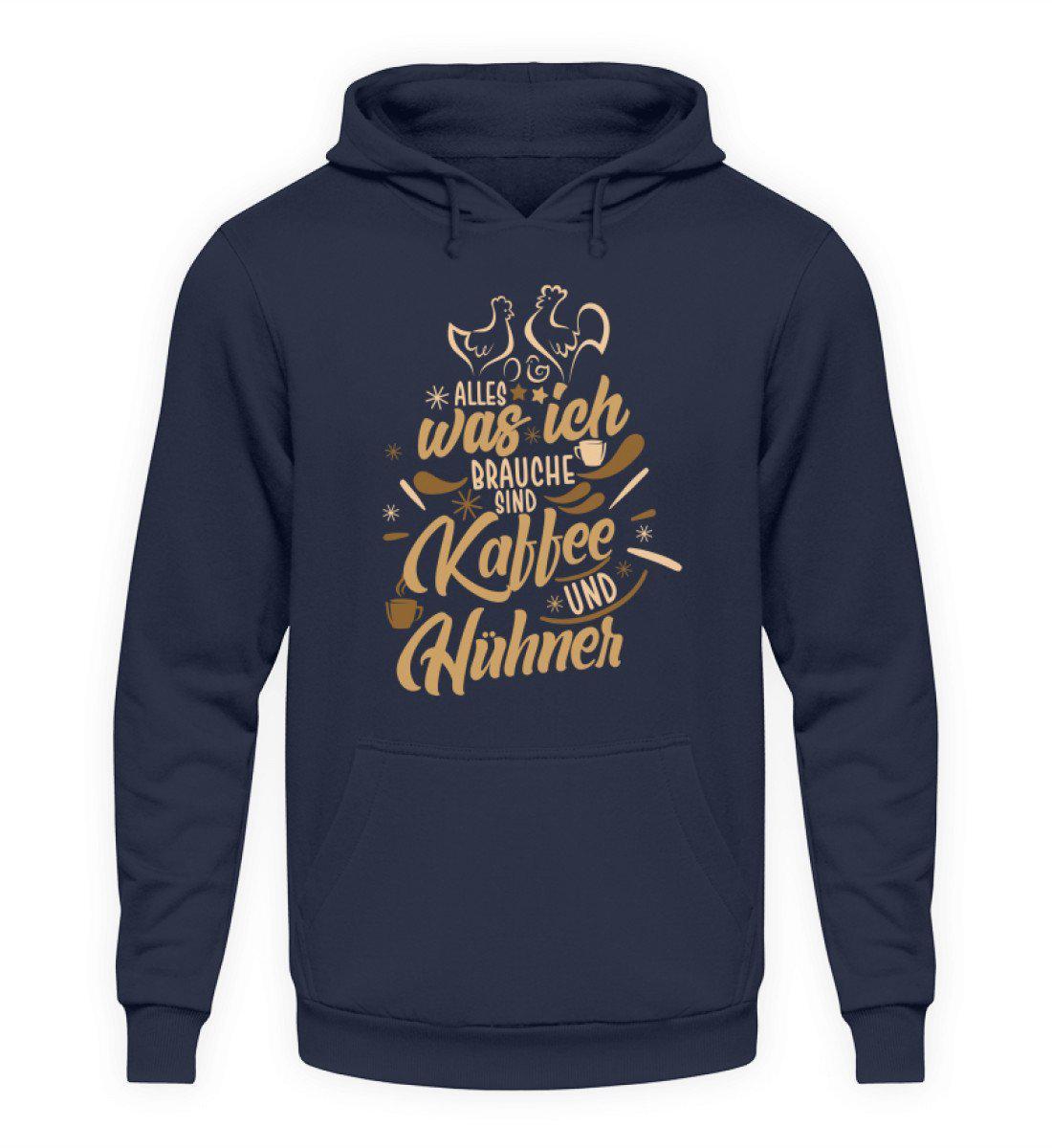 Kaffee und Hühner · Unisex Kapuzenpullover Hoodie-Unisex Hoodie-Oxford Navy-S-Agrarstarz