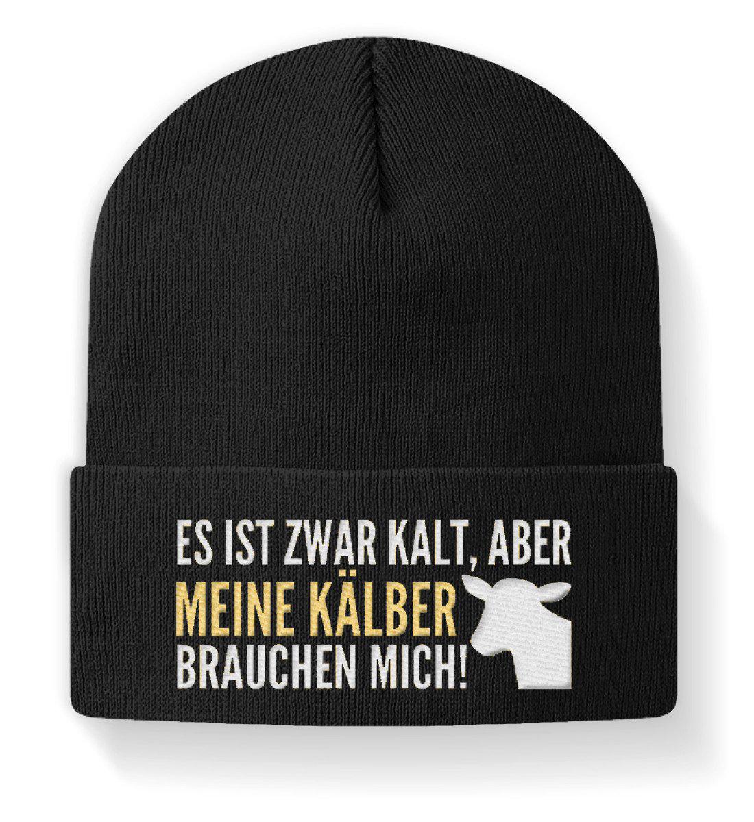 Kälber brauchen mich · Beanie Mütze-Beanie mit Stick-Black-M-Agrarstarz