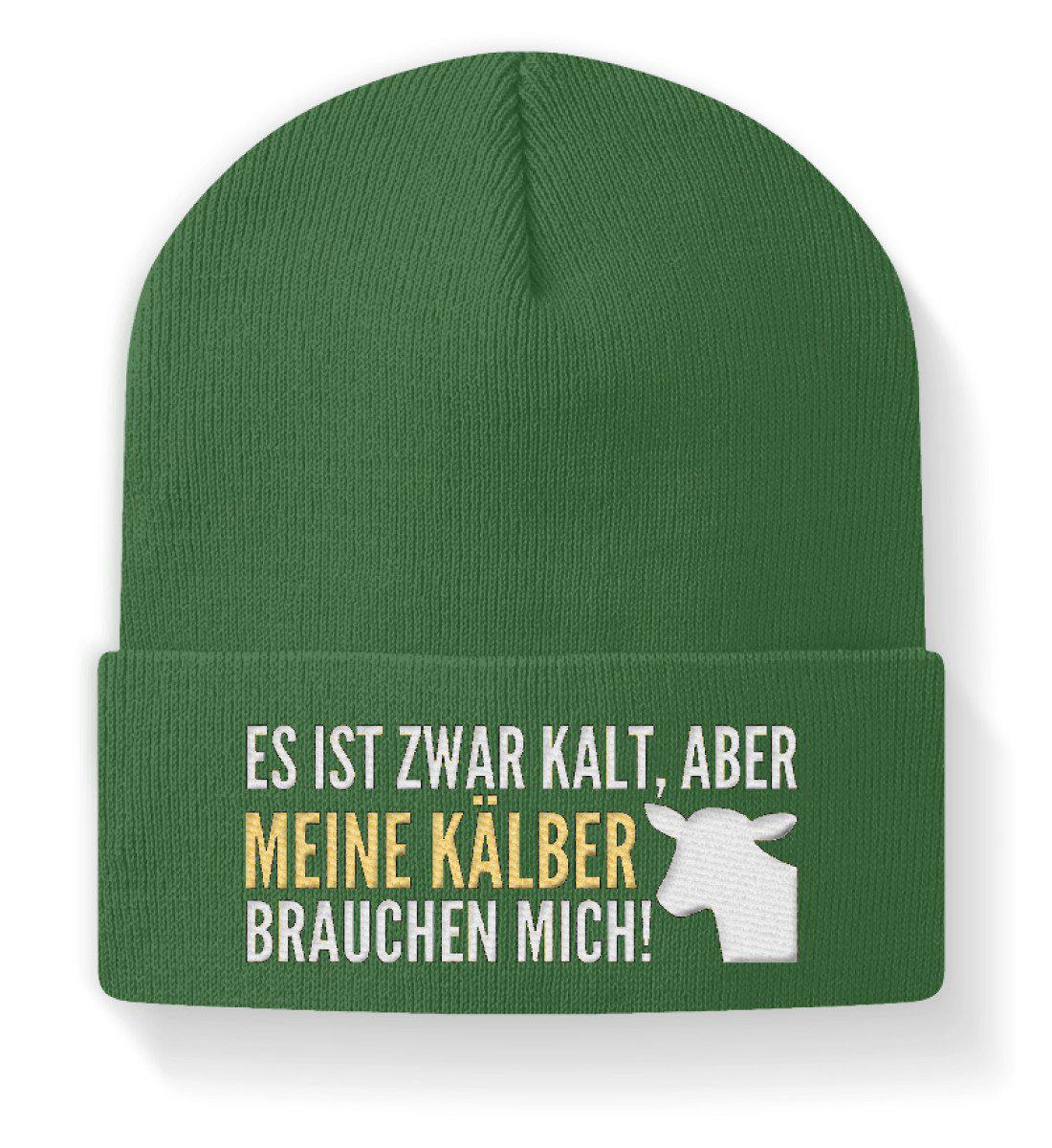 Kälber brauchen mich · Beanie Mütze-Beanie mit Stick-Moss Green-M-Agrarstarz