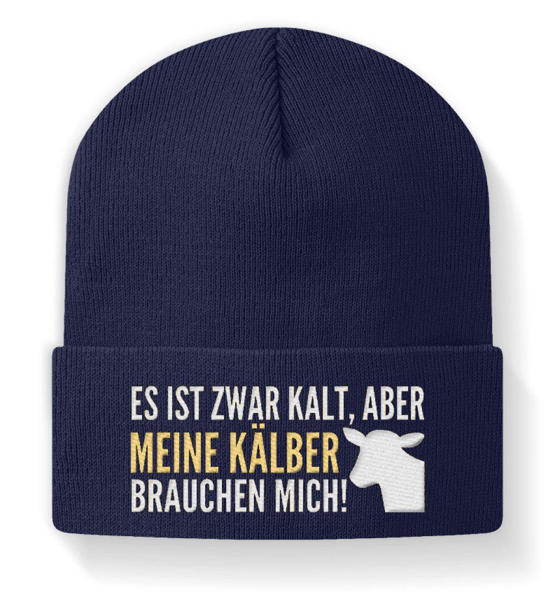 Kälber brauchen mich · Beanie Mütze-Beanie mit Stick-Navy-M-Agrarstarz