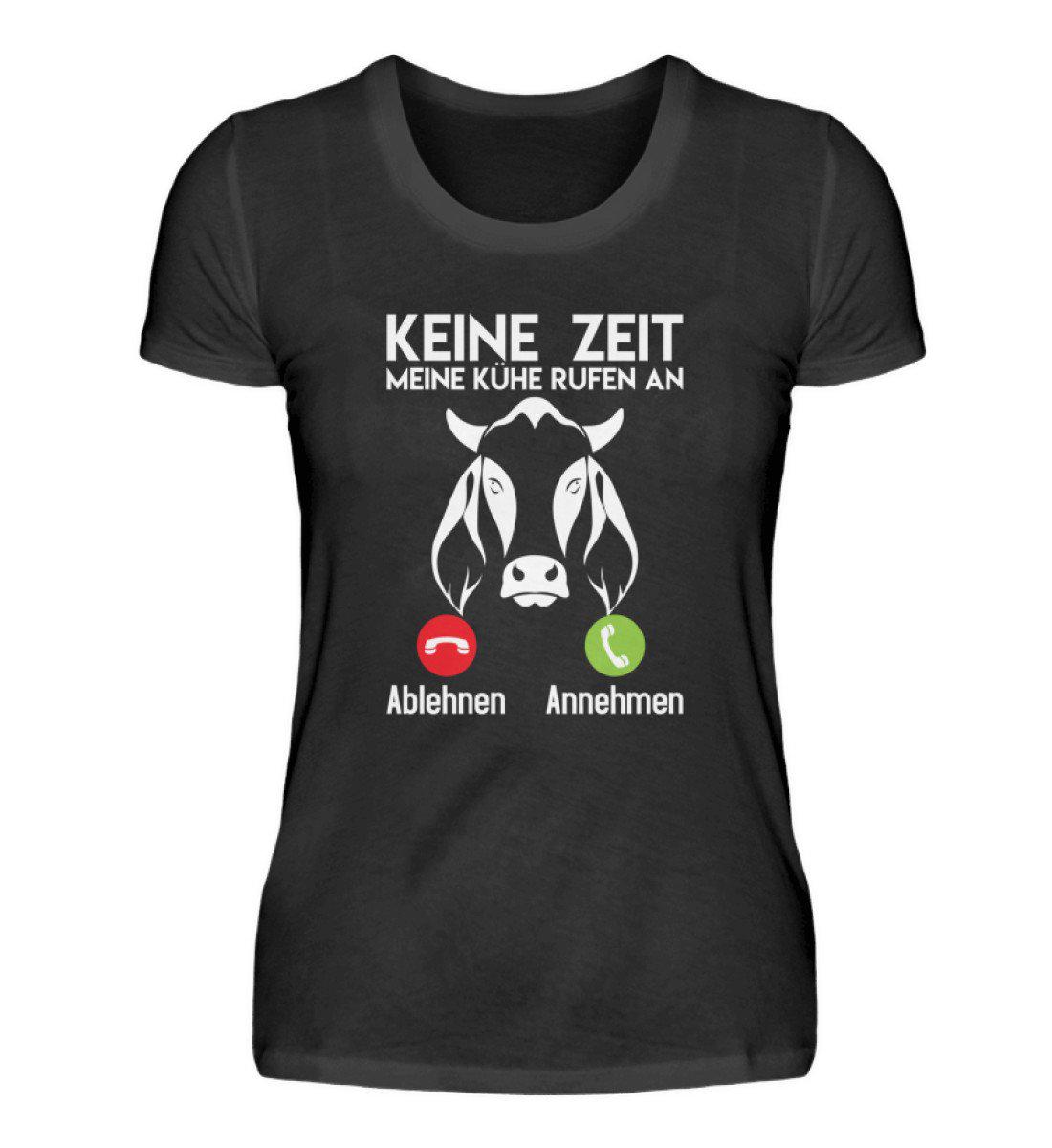 Keine Zeit Kühe rufen an · Damen T-Shirt-Damen Basic T-Shirt-Black-S-Agrarstarz