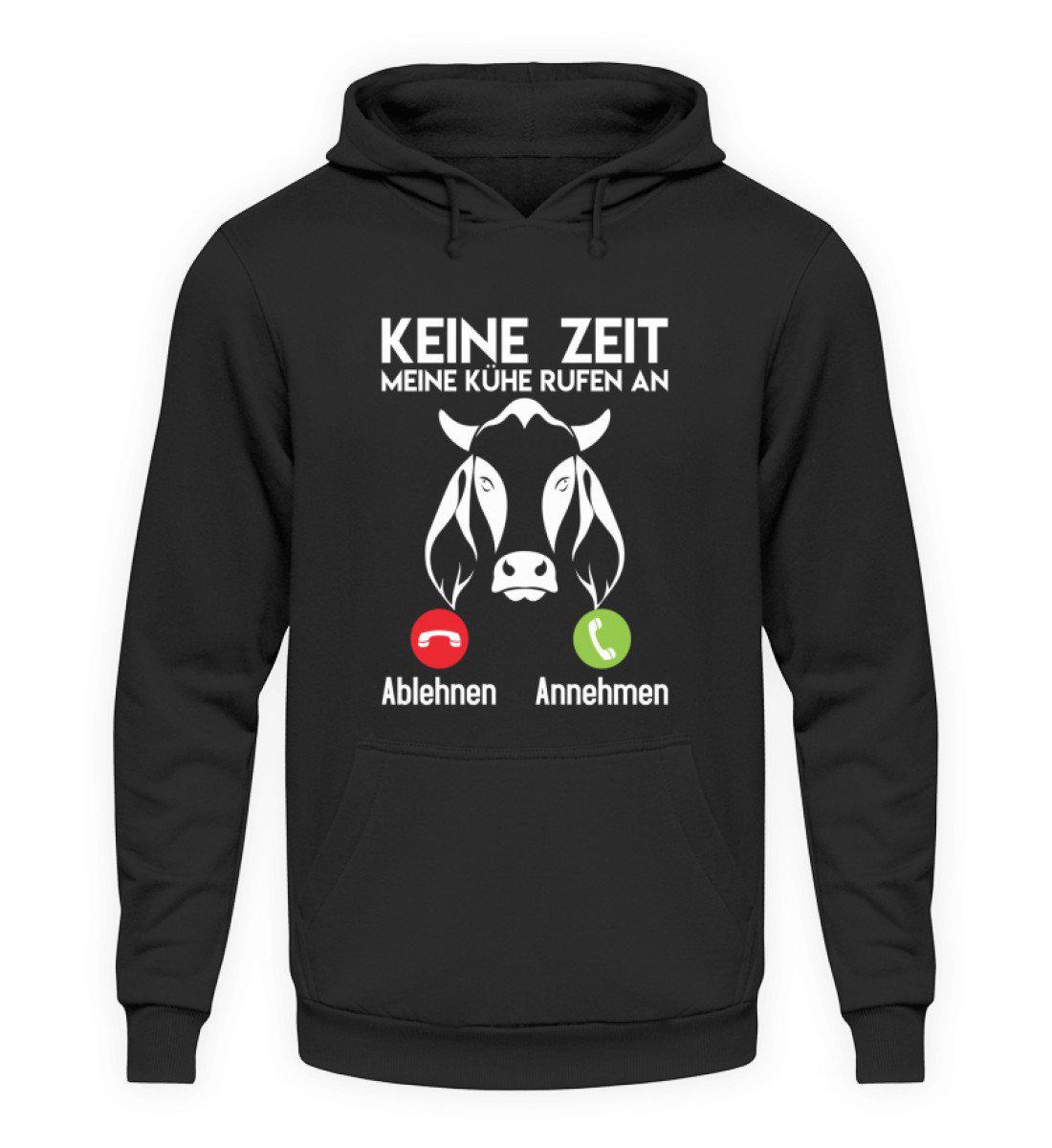 Keine Zeit Kühe rufen an · Unisex Kapuzenpullover Hoodie-Unisex Hoodie-Jet Black-S-Agrarstarz