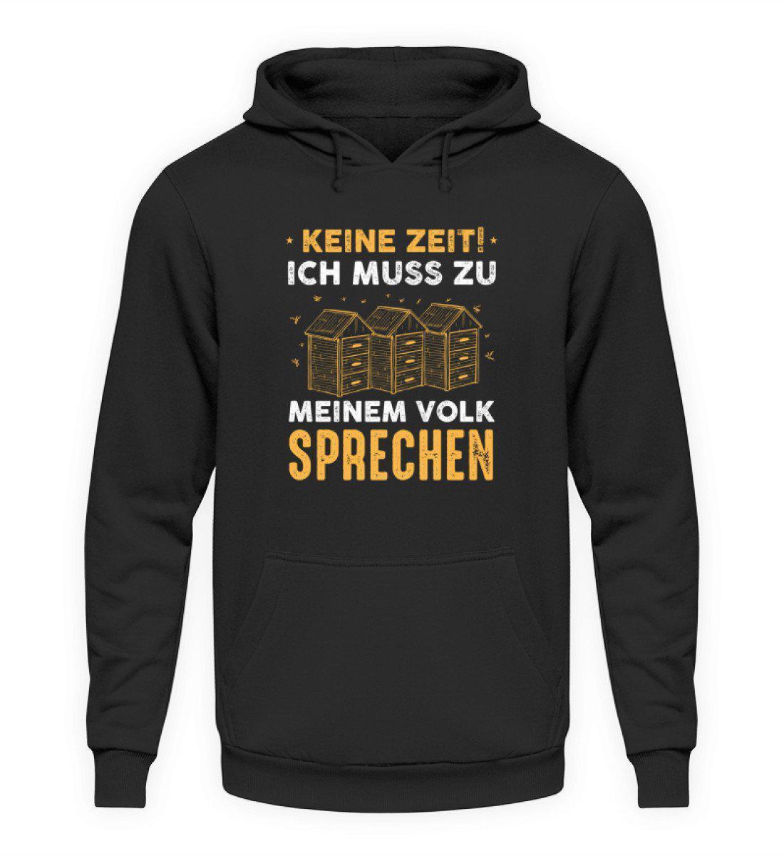 Keine Zeit Volk sprechen · Unisex Kapuzenpullover Hoodie-Unisex Hoodie-Jet Black-S-Agrarstarz