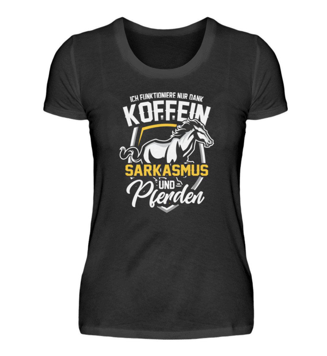 Koffein Sarkasmus Pferde · Damen T-Shirt-Damen Basic T-Shirt-Black-S-Agrarstarz