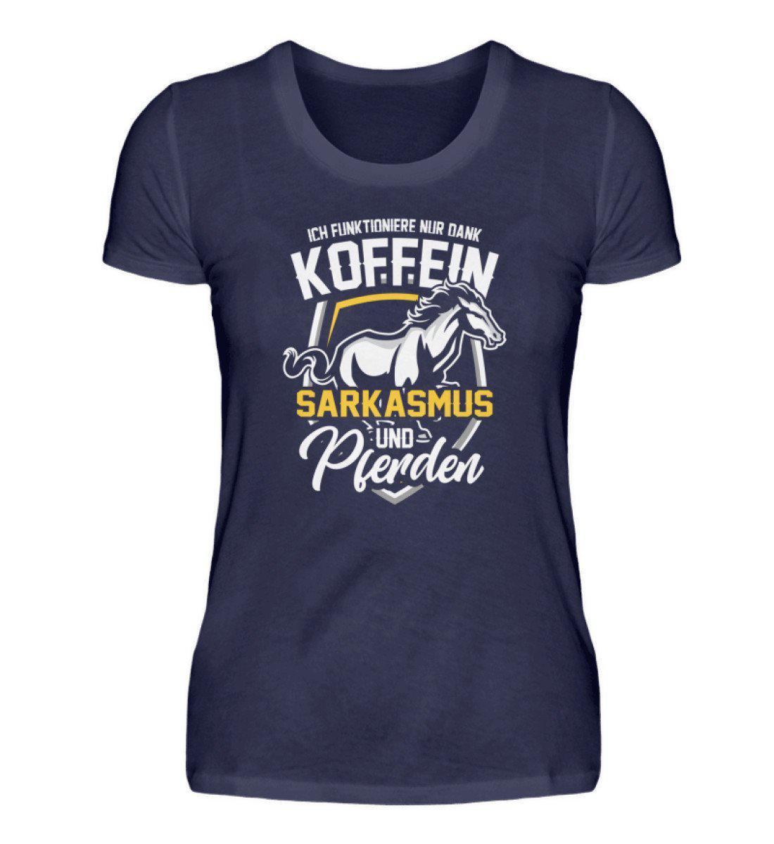 Koffein Sarkasmus Pferde · Damen T-Shirt-Damen Basic T-Shirt-Navy-S-Agrarstarz