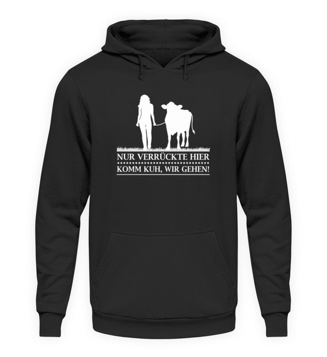 Komm Kuh wir gehen Frau · Unisex Kapuzenpullover Hoodie-Unisex Hoodie-Deep Black-S-Agrarstarz