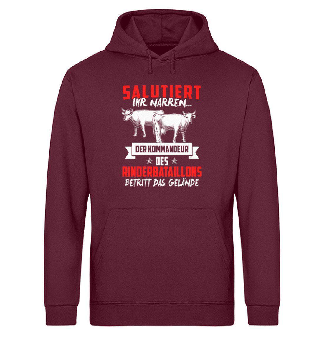 Kommandeur Rinderbataillon · Unisex Organic Hoodie-Drummer Hoodie ST/ST-Burgundy-XS-Agrarstarz
