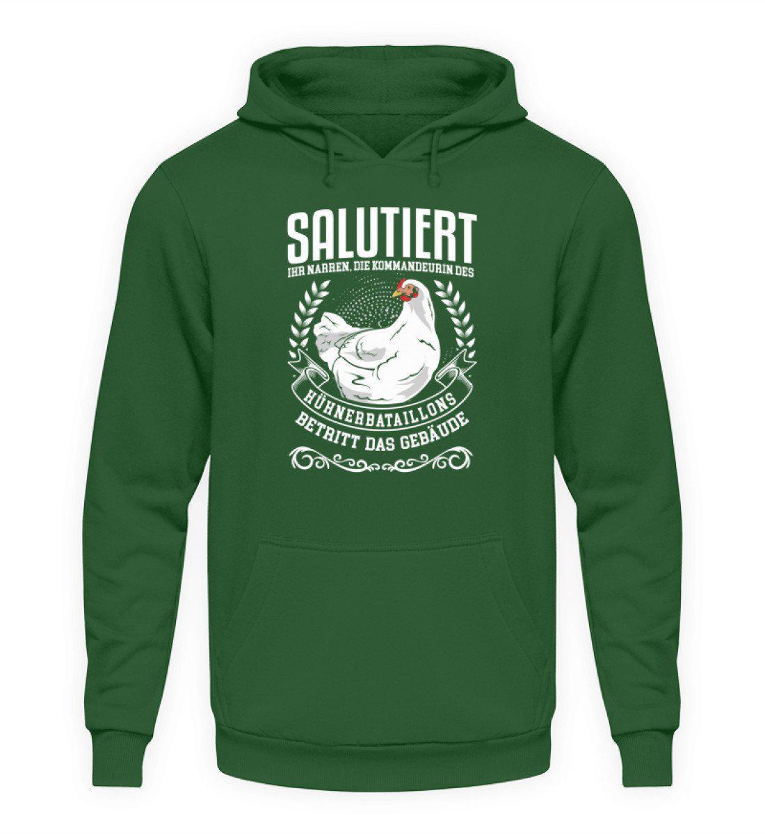 Kommandeurin Hühnerbataillon · Unisex Kapuzenpullover Hoodie-Unisex Hoodie-Bottle Green-S-Agrarstarz