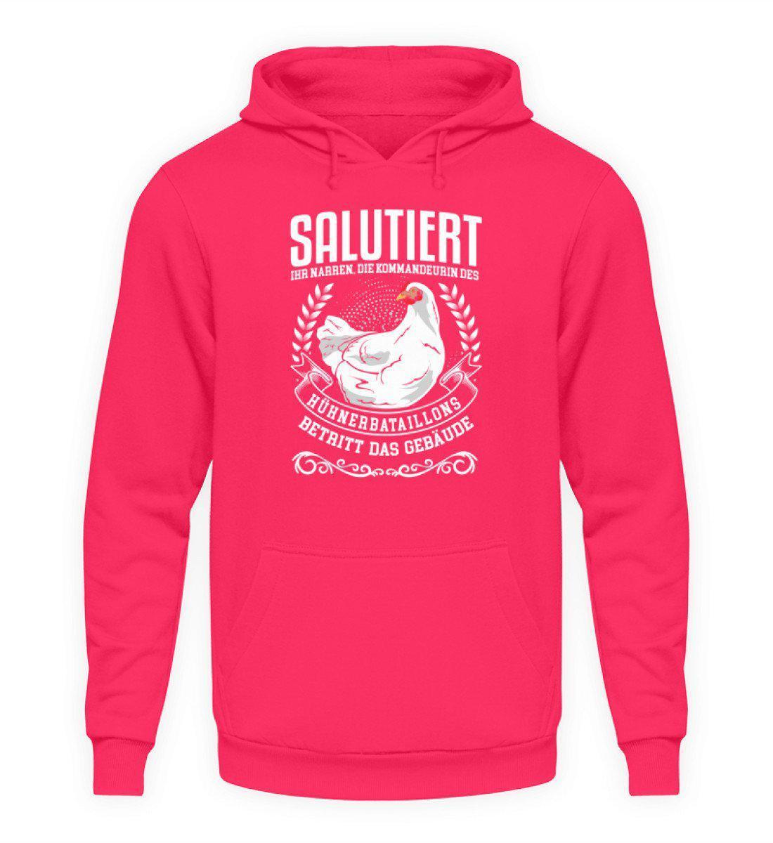 Kommandeurin Hühnerbataillon · Unisex Kapuzenpullover Hoodie-Unisex Hoodie-Hot Pink-S-Agrarstarz