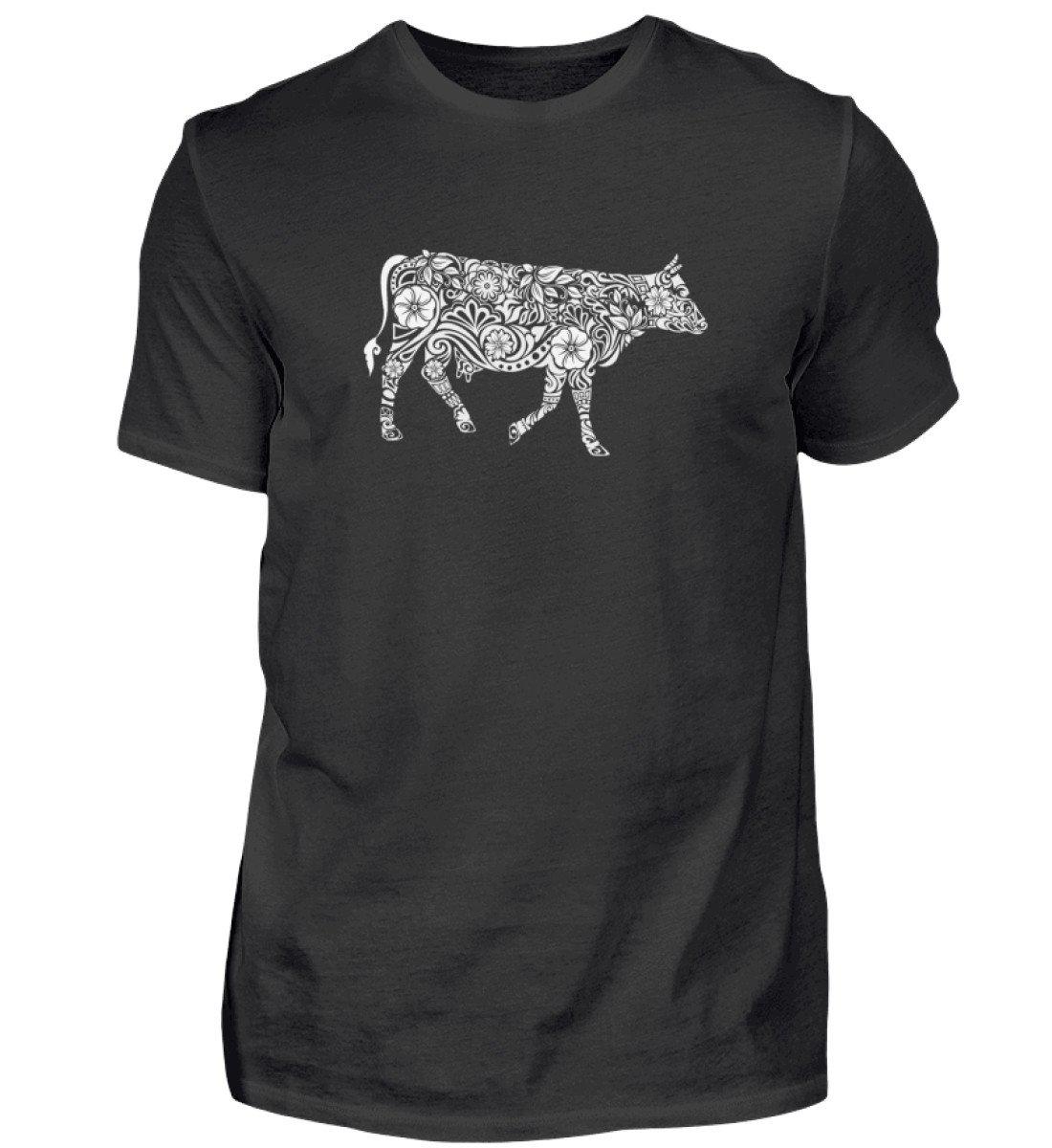 Kuh Abstrakt · Herren T-Shirt-Herren Basic T-Shirt-Black-S-Agrarstarz