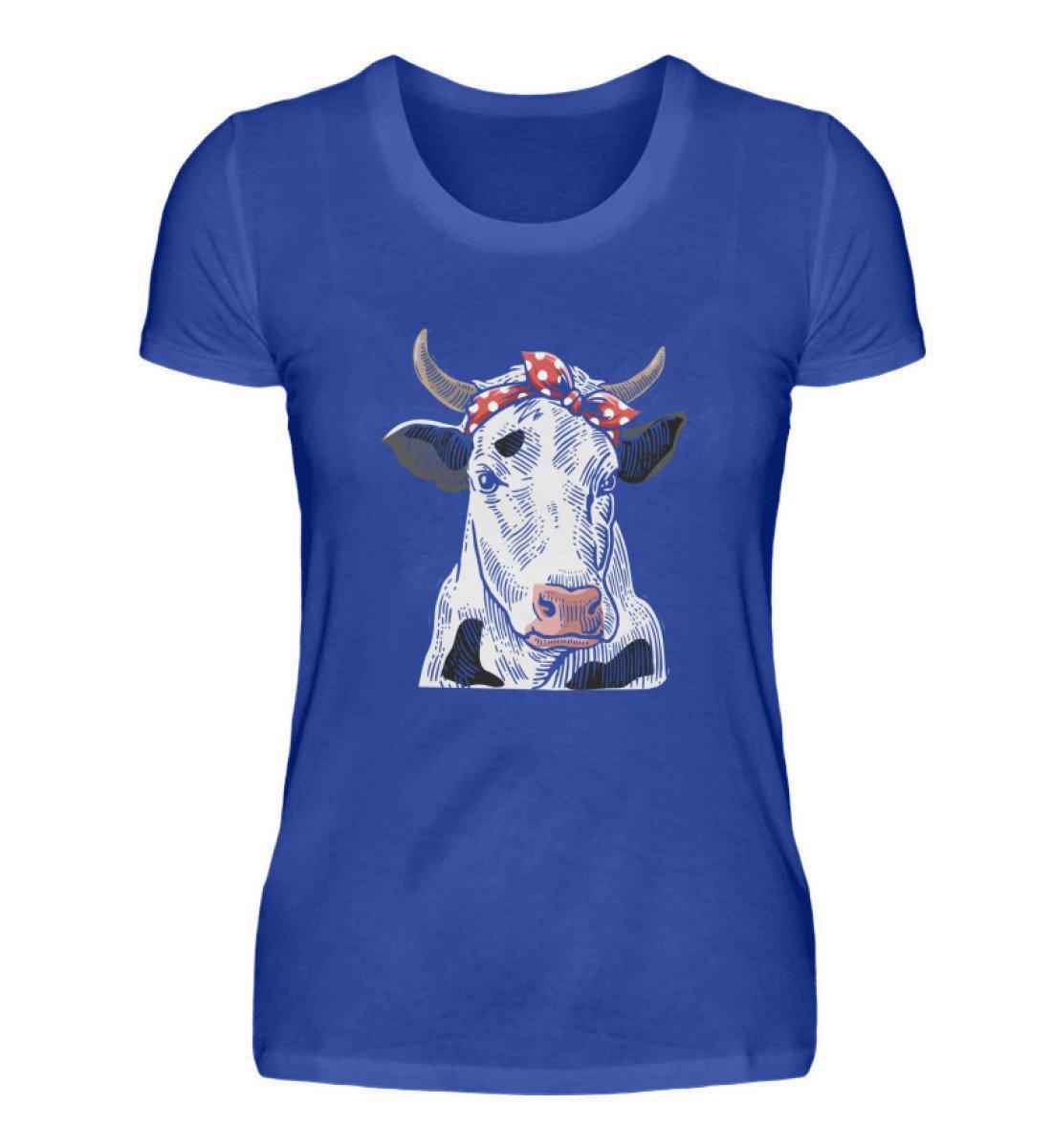 Kuh Band · Damen T-Shirt-Damen Basic T-Shirt-Neon Blue-S-Agrarstarz