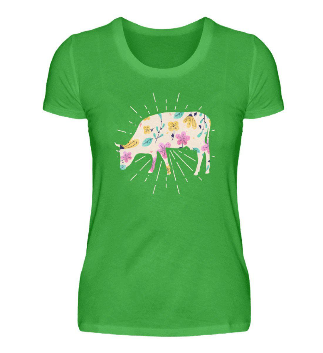 Kuh Blumen Colourful · Damen T-Shirt-Damen Basic T-Shirt-Agrarstarz