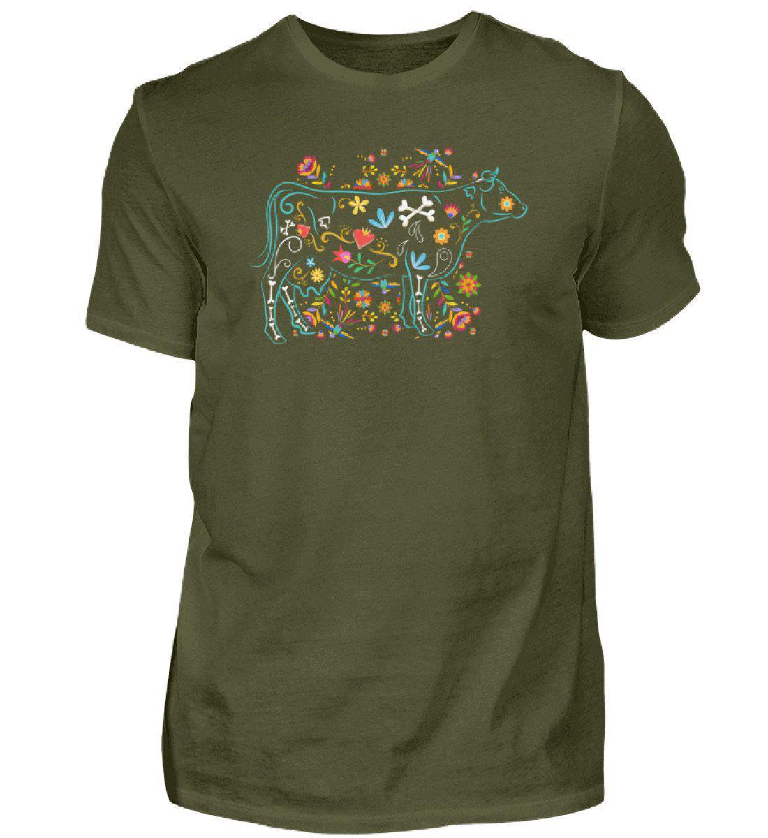 Kuh Blumen · Herren T-Shirt-Herren Basic T-Shirt-Urban Khaki-S-Agrarstarz