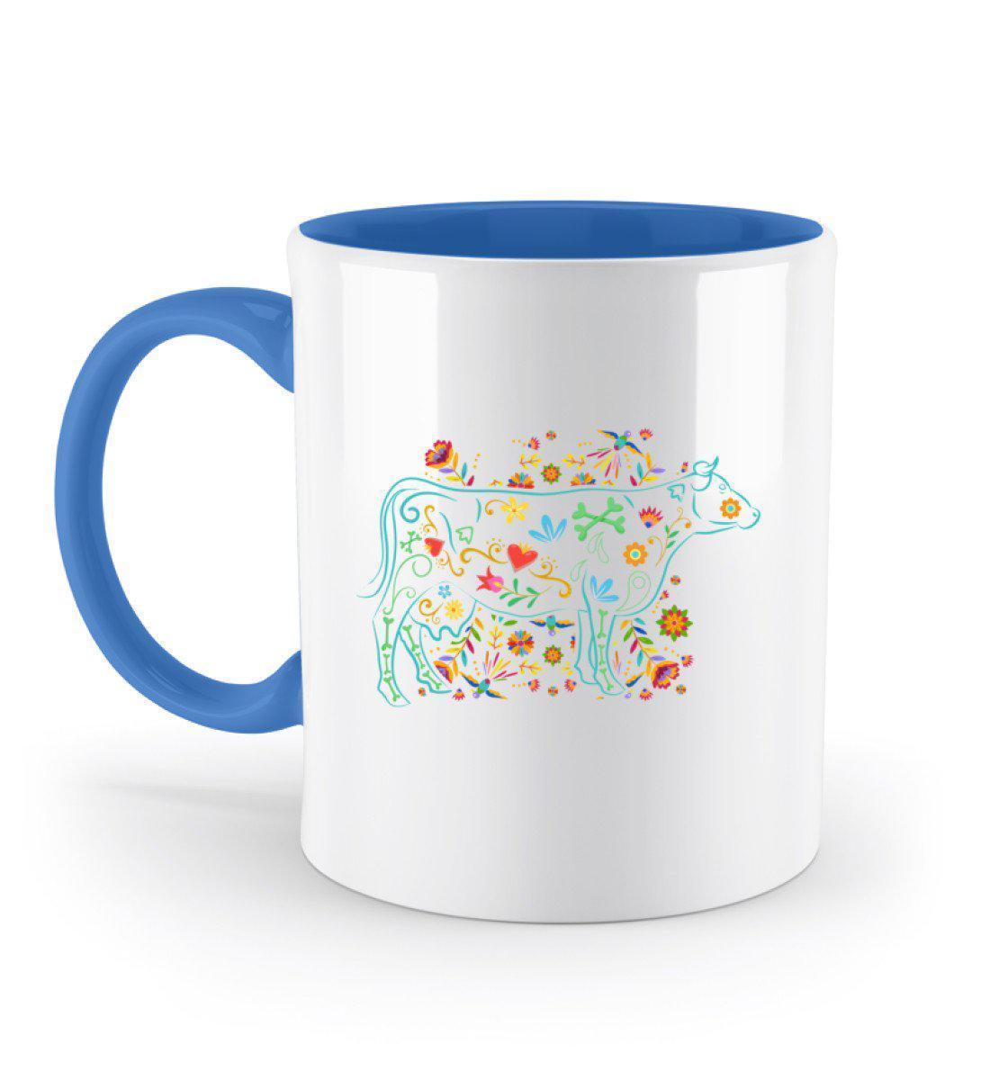 Kuh Blumen · Keramik Tasse zweifarbig-Keramik Tasse Zweifarbig-Blue-330ml-Agrarstarz