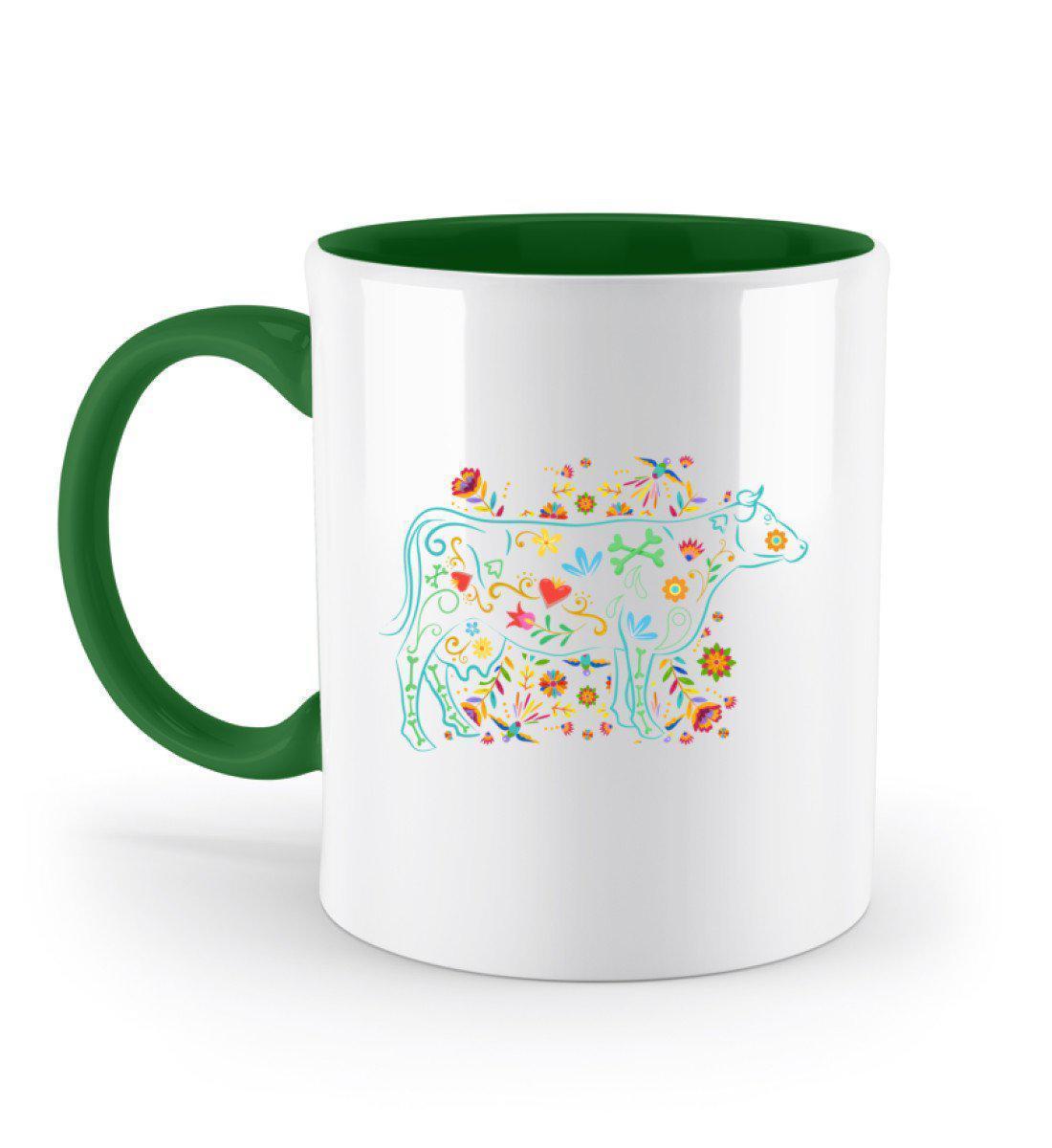 Kuh Blumen · Keramik Tasse zweifarbig-Keramik Tasse Zweifarbig-Irish Green-330ml-Agrarstarz