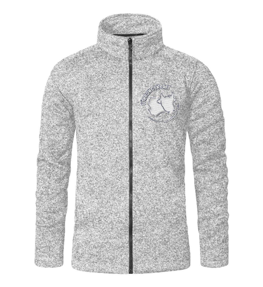 Kuh Führungskraft · Strickfleece Jacke mit Stick-Strickfleece Jacke mit Stick-Knit Heather Grey-S-Agrarstarz