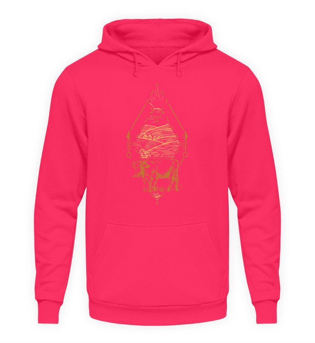 Kuh Geometric 2 · Unisex Kapuzenpullover Hoodie-Unisex Hoodie-Hot Pink-L-Agrarstarz