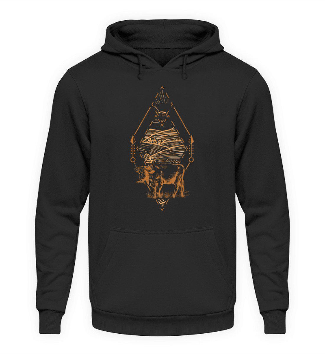 Kuh Geometric 2 · Unisex Kapuzenpullover Hoodie-Unisex Hoodie-Jet Black-L-Agrarstarz