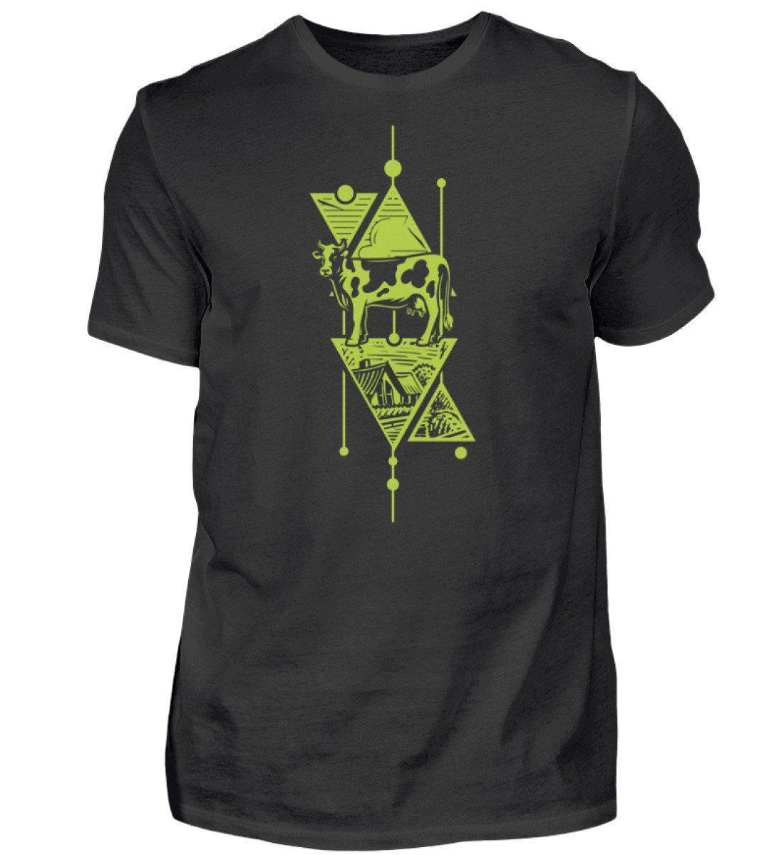 Kuh Geometric · Herren T-Shirt-Herren Basic T-Shirt-Black-S-Agrarstarz