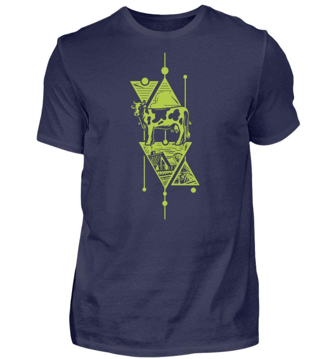Kuh Geometric · Herren T-Shirt-Herren Basic T-Shirt-Navy-S-Agrarstarz
