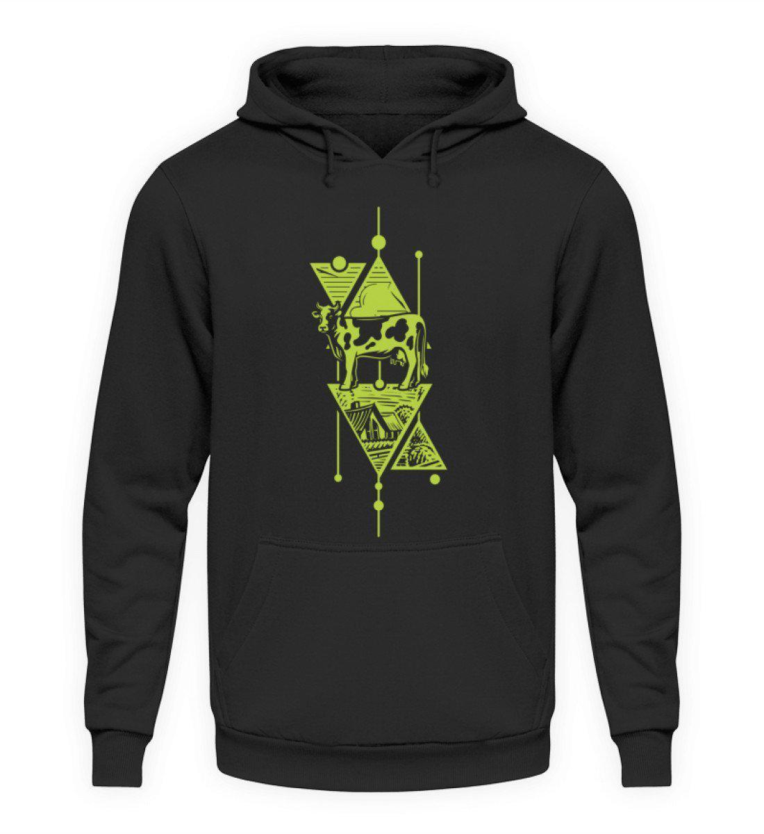 Kuh Geometric · Unisex Kapuzenpullover Hoodie-Unisex Hoodie-Jet Black-L-Agrarstarz