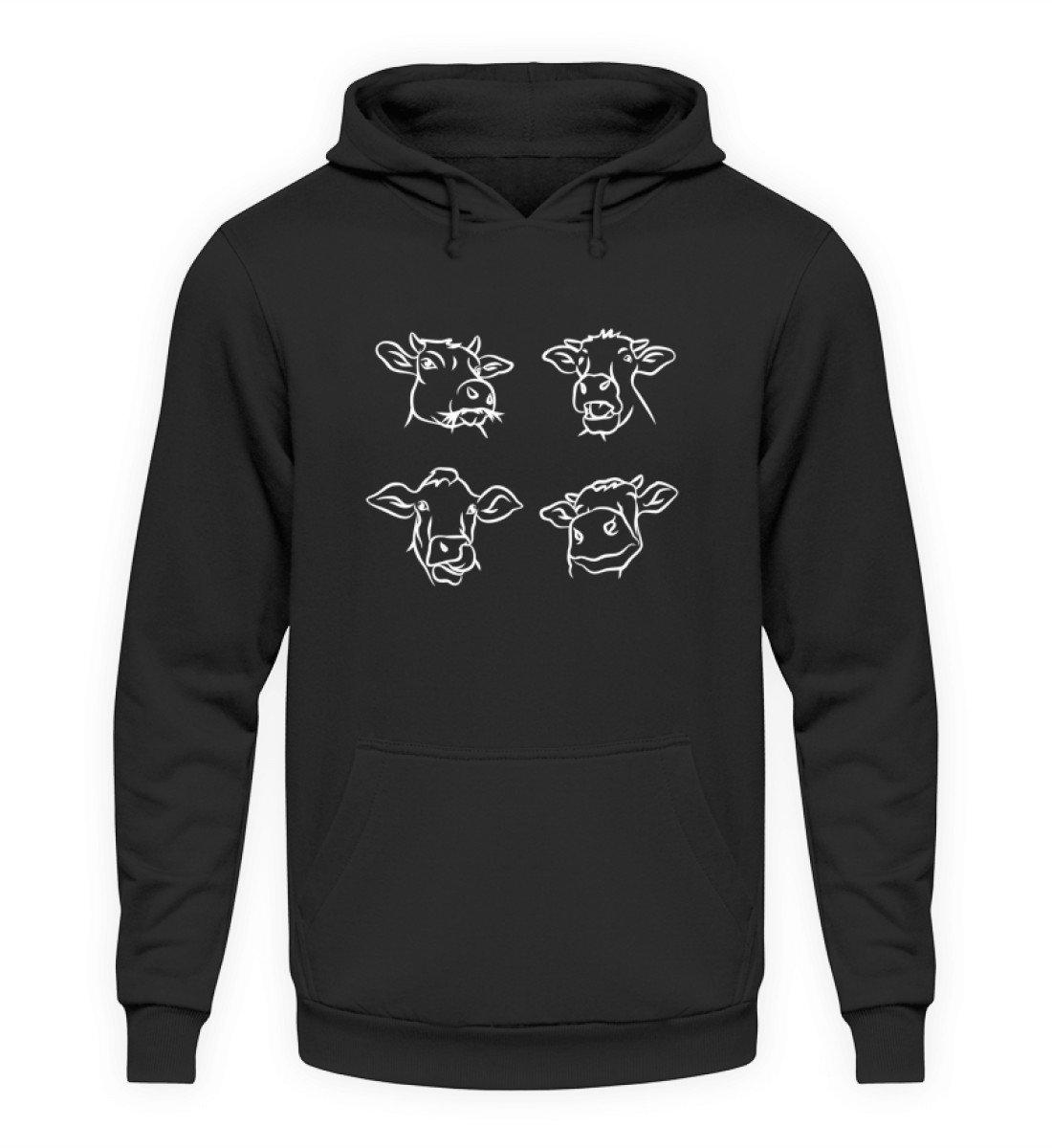 Kuh Gesichter · Unisex Kapuzenpullover Hoodie-Unisex Hoodie-Jet Black-S-Agrarstarz