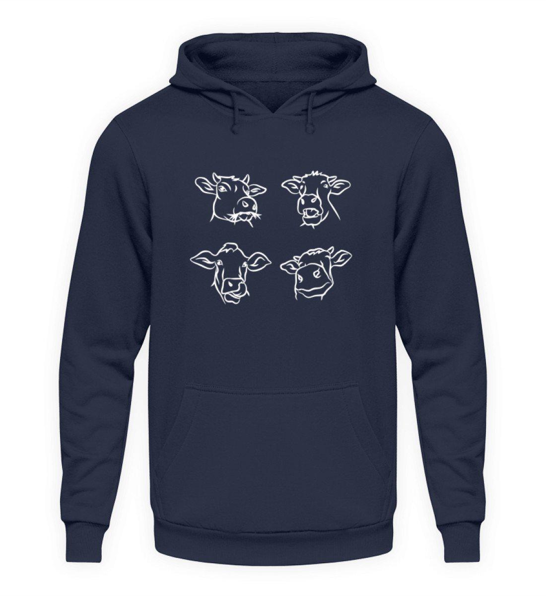 Kuh Gesichter · Unisex Kapuzenpullover Hoodie-Unisex Hoodie-Oxford Navy-S-Agrarstarz