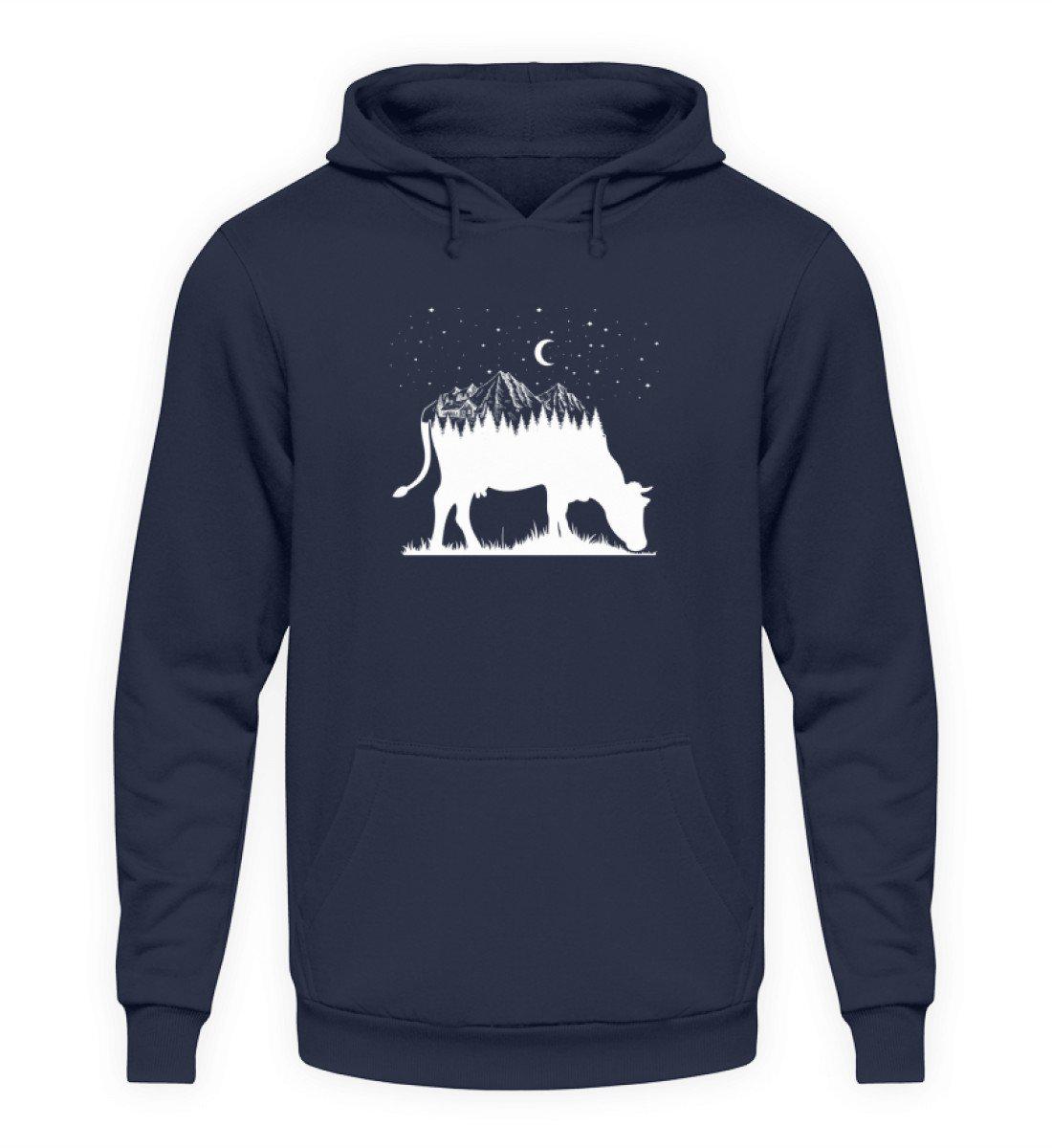 Kuh Landschaft simple · Unisex Kapuzenpullover Hoodie-Unisex Hoodie-Oxford Navy-S-Agrarstarz