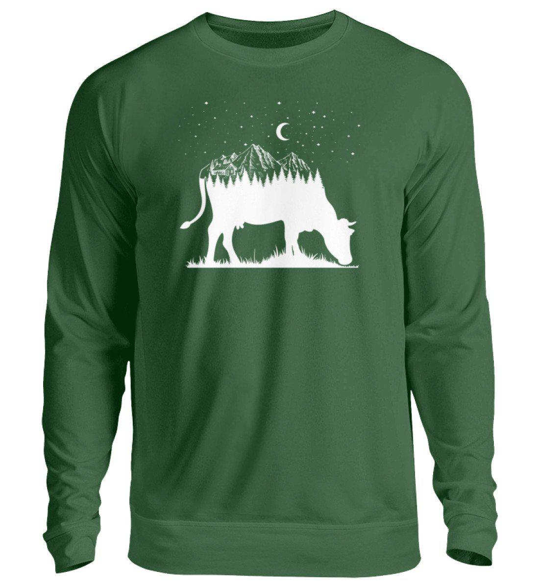 Kuh Landschaft simple · Unisex Sweatshirt Pullover-Unisex Sweatshirt-Bottle Green-S-Agrarstarz