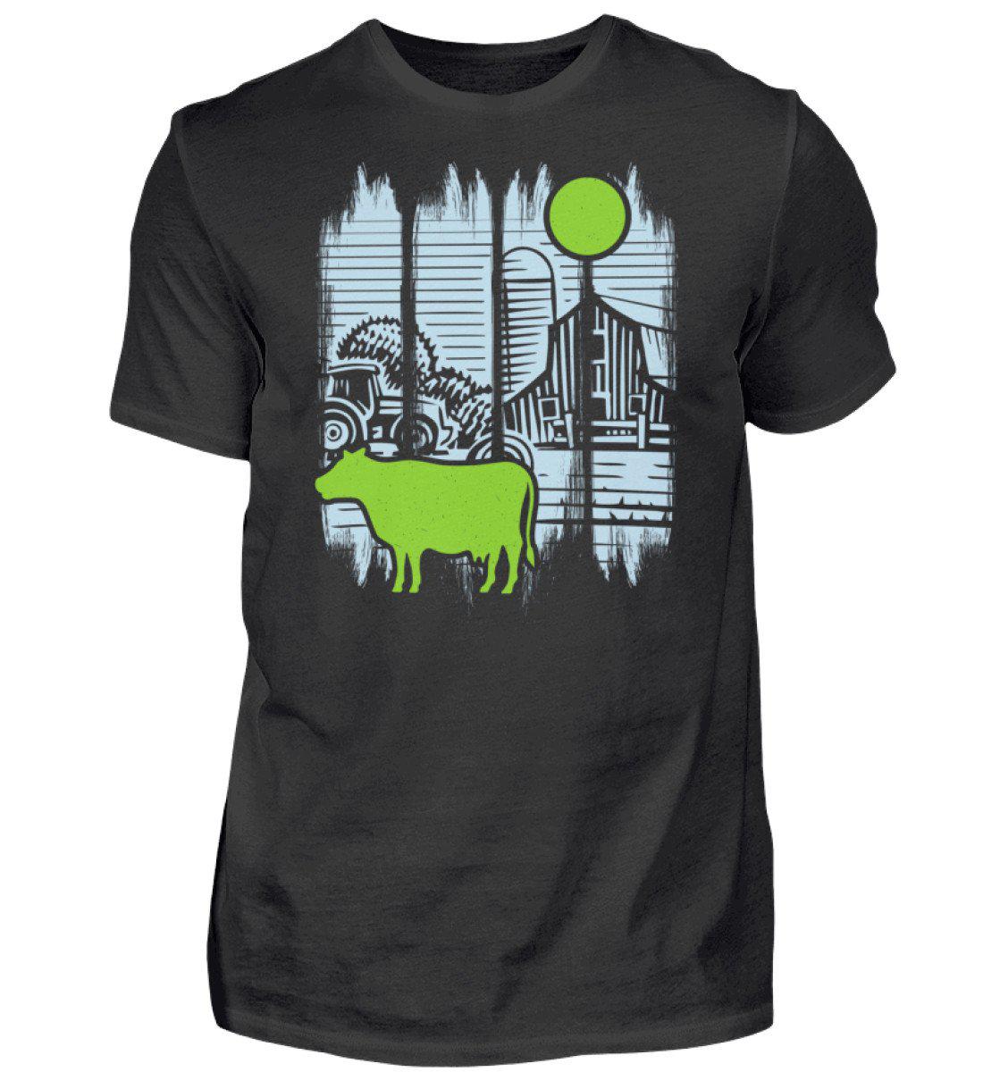 Kuh Mond Colorful · Herren T-Shirt-Herren Basic T-Shirt-Black-S-Agrarstarz