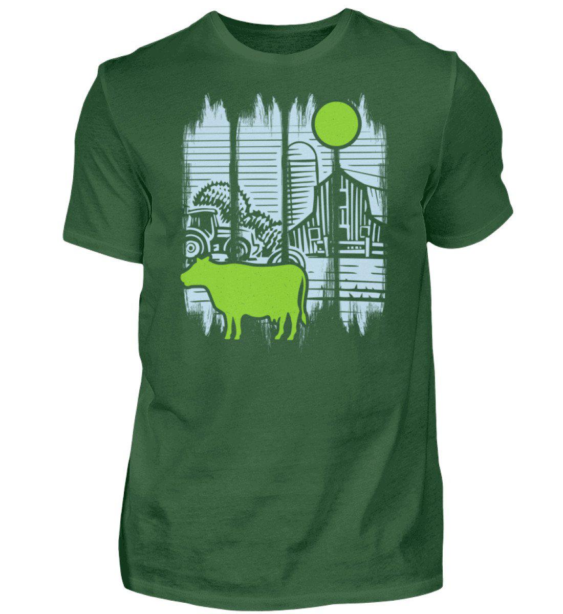 Kuh Mond Colorful · Herren T-Shirt-Herren Basic T-Shirt-Bottle Green-S-Agrarstarz