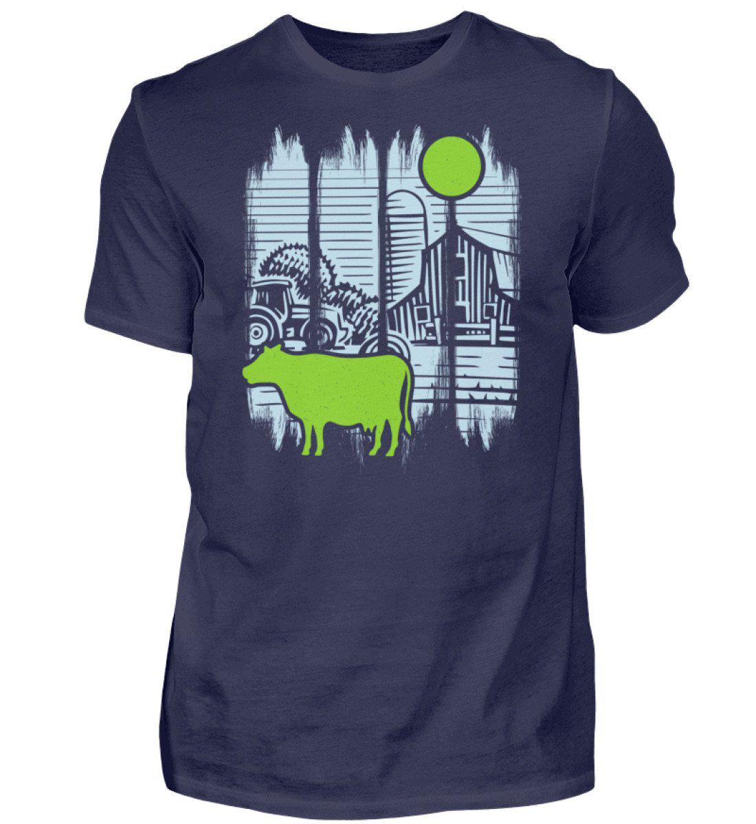 Kuh Mond Colorful · Herren T-Shirt-Herren Basic T-Shirt-Navy-S-Agrarstarz