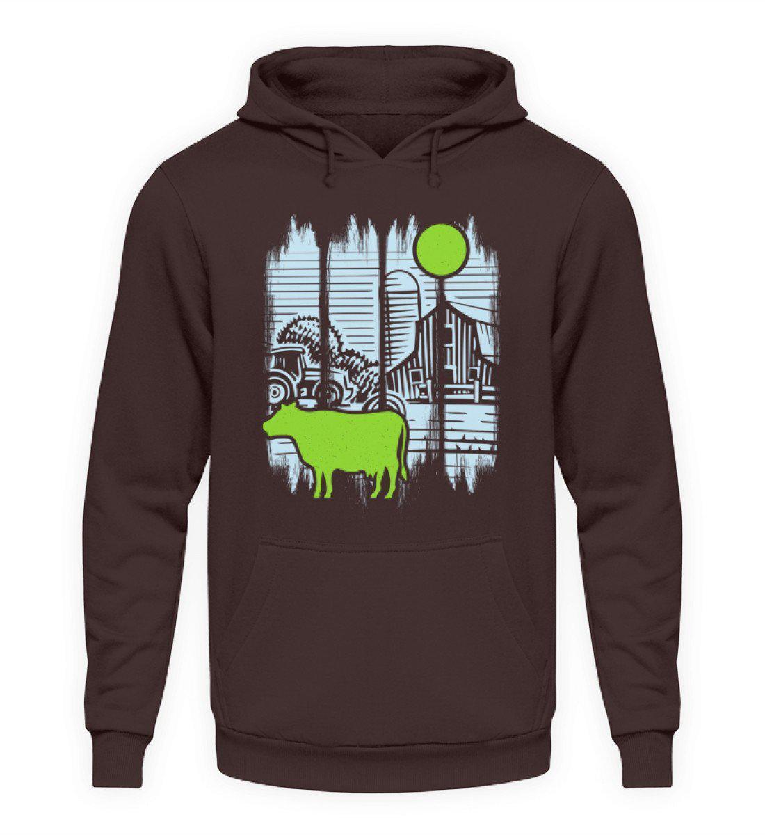 Kuh Mond Colorful · Unisex Kapuzenpullover Hoodie-Unisex Hoodie-Hot Chocolate-S-Agrarstarz