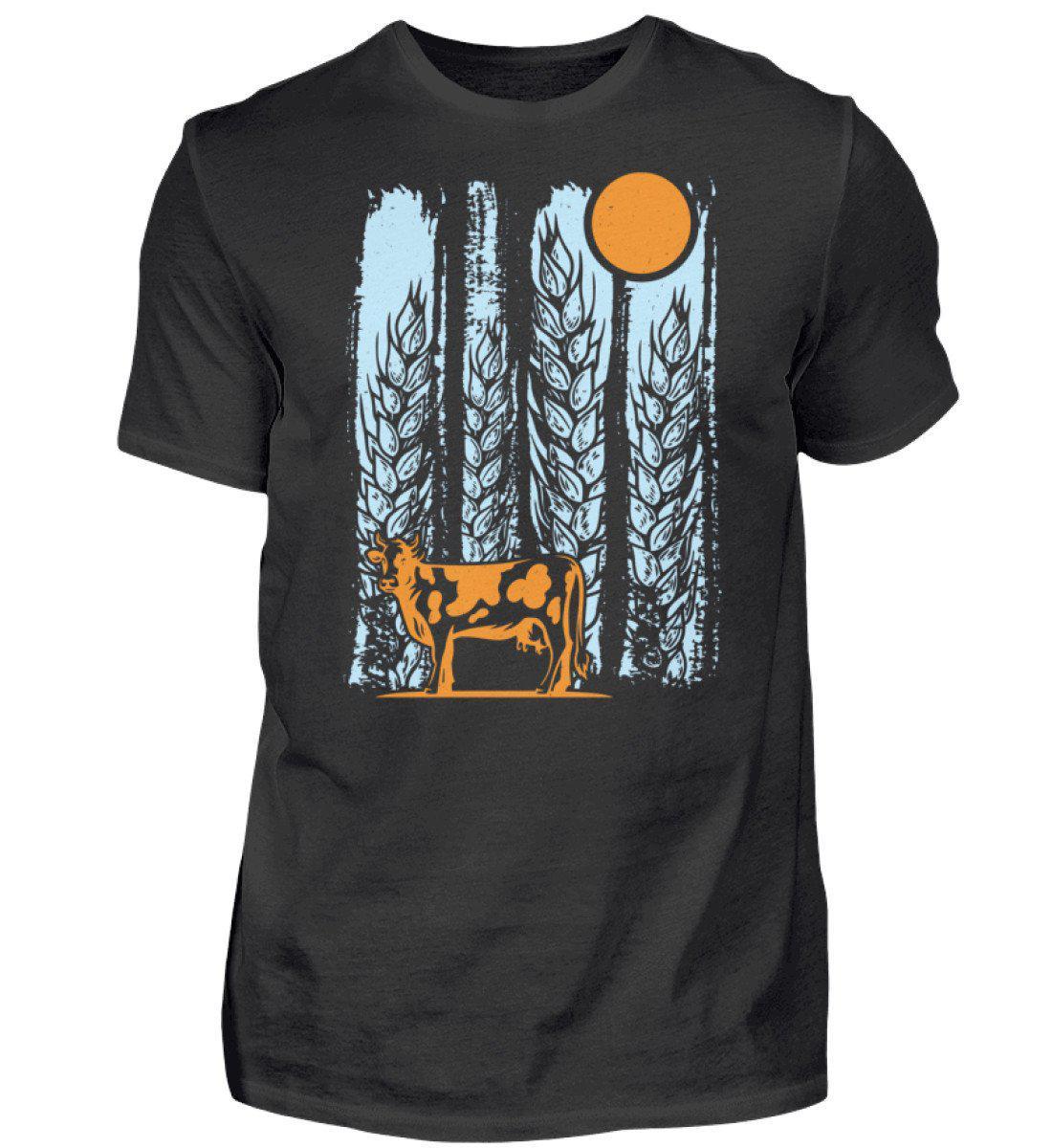Kuh Mond Colourful · Herren T-Shirt-Herren Basic T-Shirt-Black-S-Agrarstarz