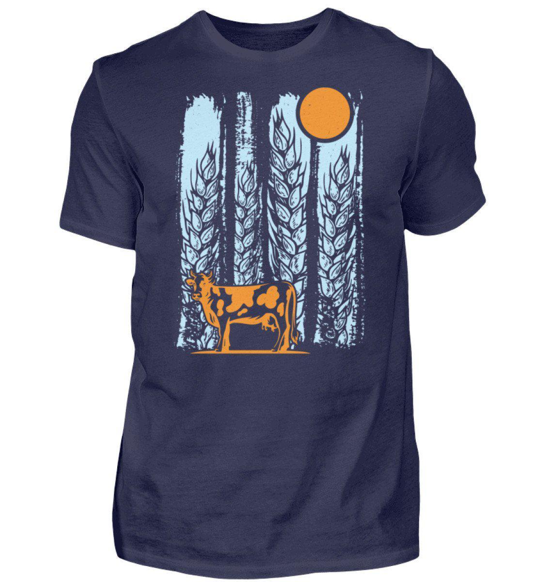 Kuh Mond Colourful · Herren T-Shirt-Herren Basic T-Shirt-Navy-S-Agrarstarz