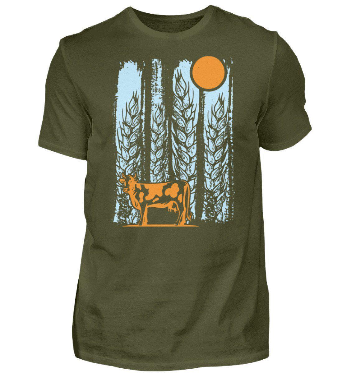 Kuh Mond Colourful · Herren T-Shirt-Herren Basic T-Shirt-Urban Khaki-S-Agrarstarz