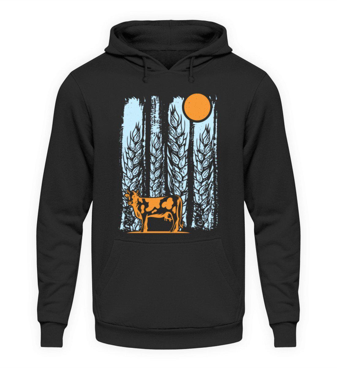 Kuh Mond Colourful · Unisex Kapuzenpullover Hoodie-Unisex Hoodie-Jet Black-L-Agrarstarz