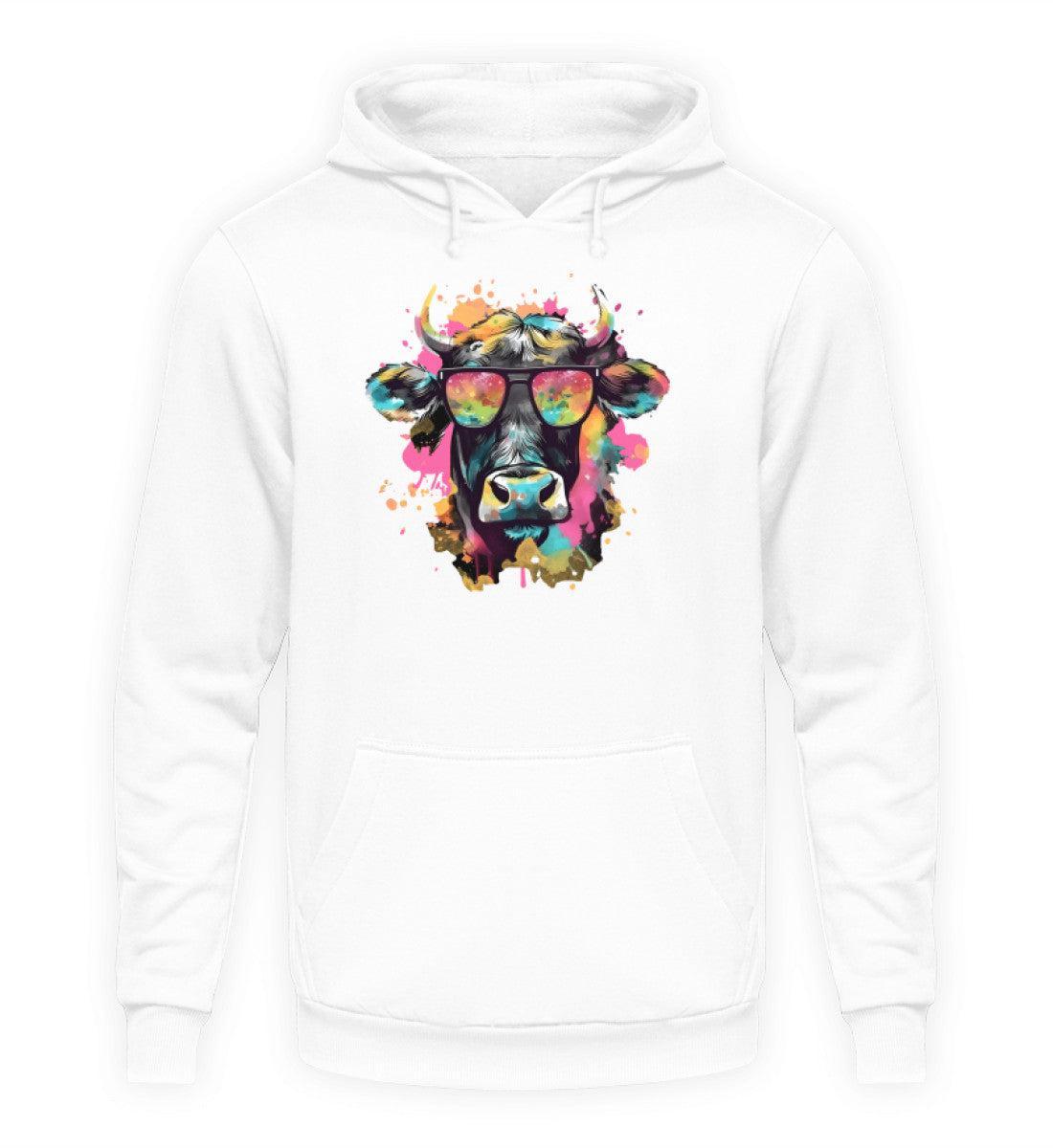 Kuh Sonnenbrille · Unisex Kapuzenpullover Hoodie-Unisex Hoodie-Arctic White-XS-Agrarstarz