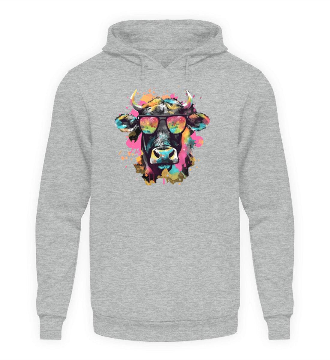 Kuh Sonnenbrille · Unisex Kapuzenpullover Hoodie-Unisex Hoodie-Heather Sport Grey-XS-Agrarstarz