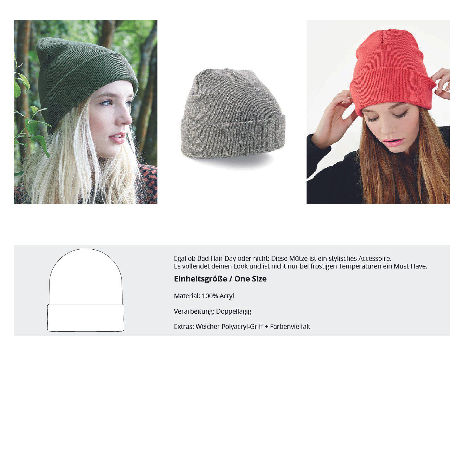 Kuh Traktor Herz · Beanie Mütze-Beanie mit Stick-Agrarstarz