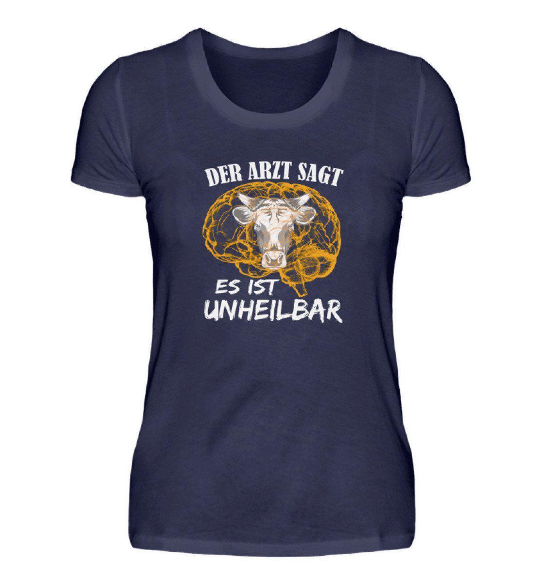 Kuh unheilbar gelb · Damen T-Shirt-Damen Basic T-Shirt-Navy-S-Agrarstarz