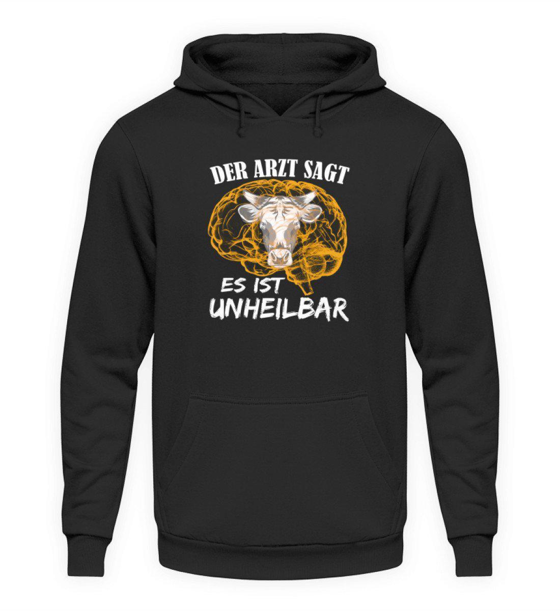 Kuh unheilbar gelb · Unisex Kapuzenpullover Hoodie-Unisex Hoodie-Jet Black-S-Agrarstarz