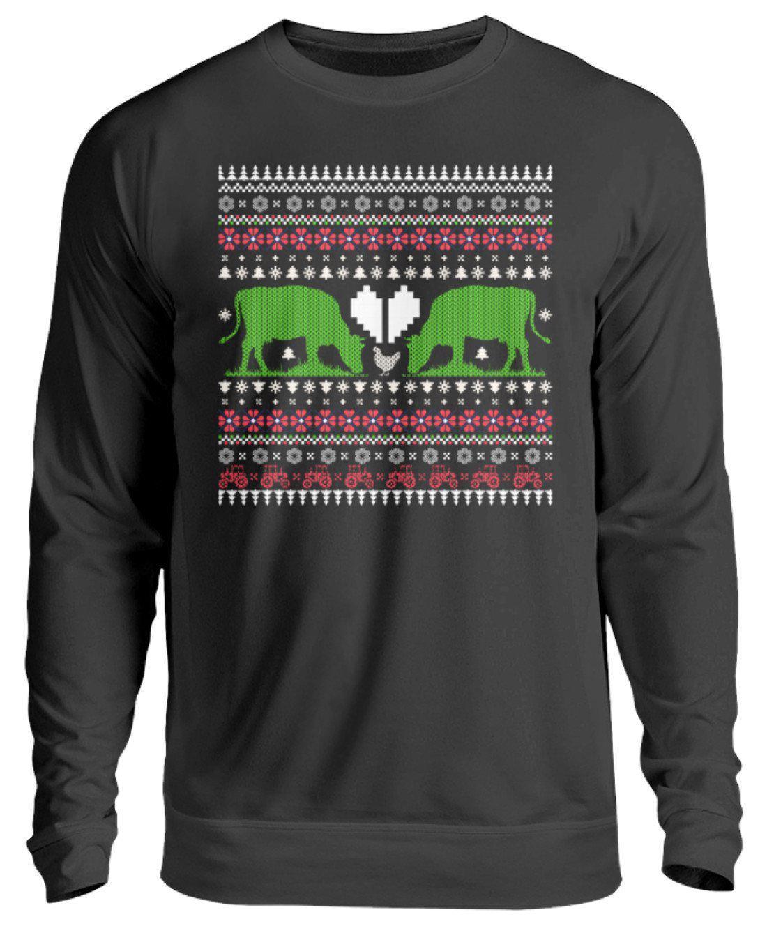 Kühe 2 Ugly Christmas · Unisex Sweatshirt Pullover-Unisex Sweatshirt-Jet Black-S-Agrarstarz