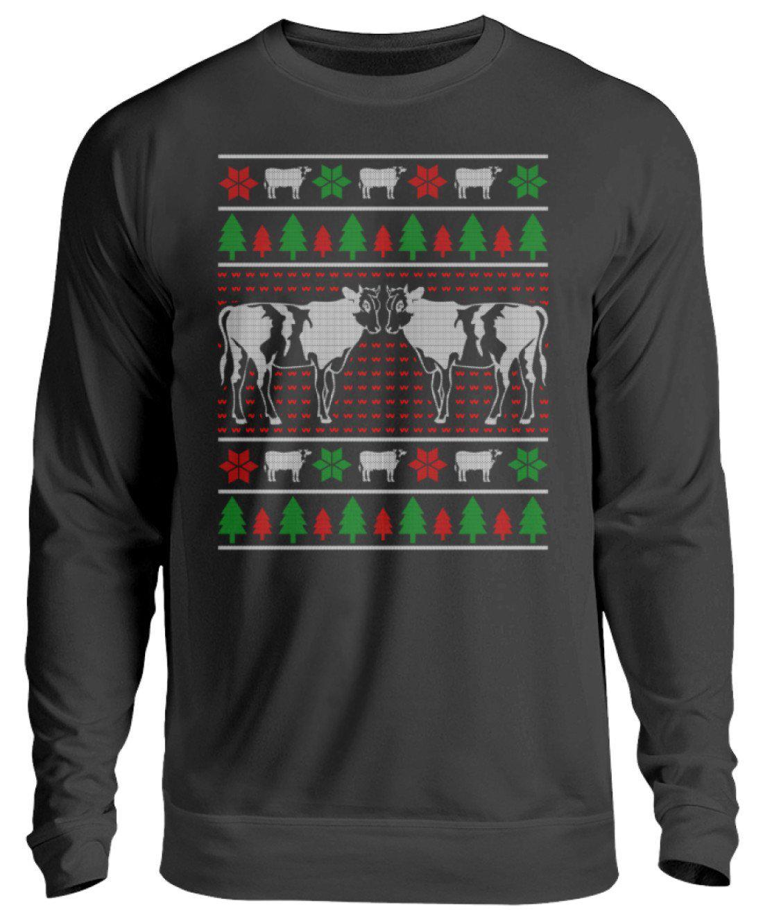 Kühe 3 Ugly Christmas · Unisex Sweatshirt Pullover-Unisex Sweatshirt-Jet Black-S-Agrarstarz