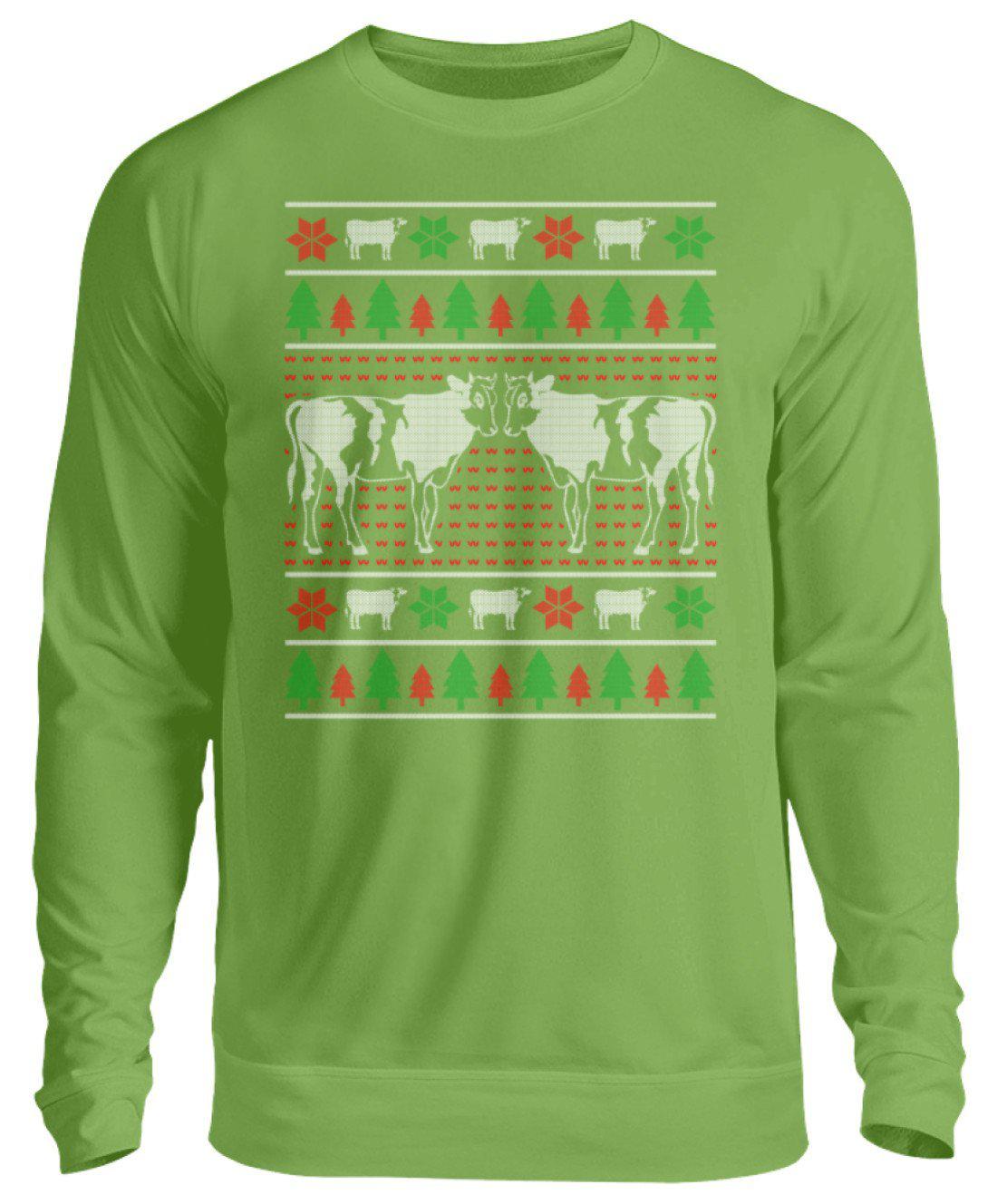 Kühe 3 Ugly Christmas · Unisex Sweatshirt Pullover-Unisex Sweatshirt-LimeGreen-S-Agrarstarz