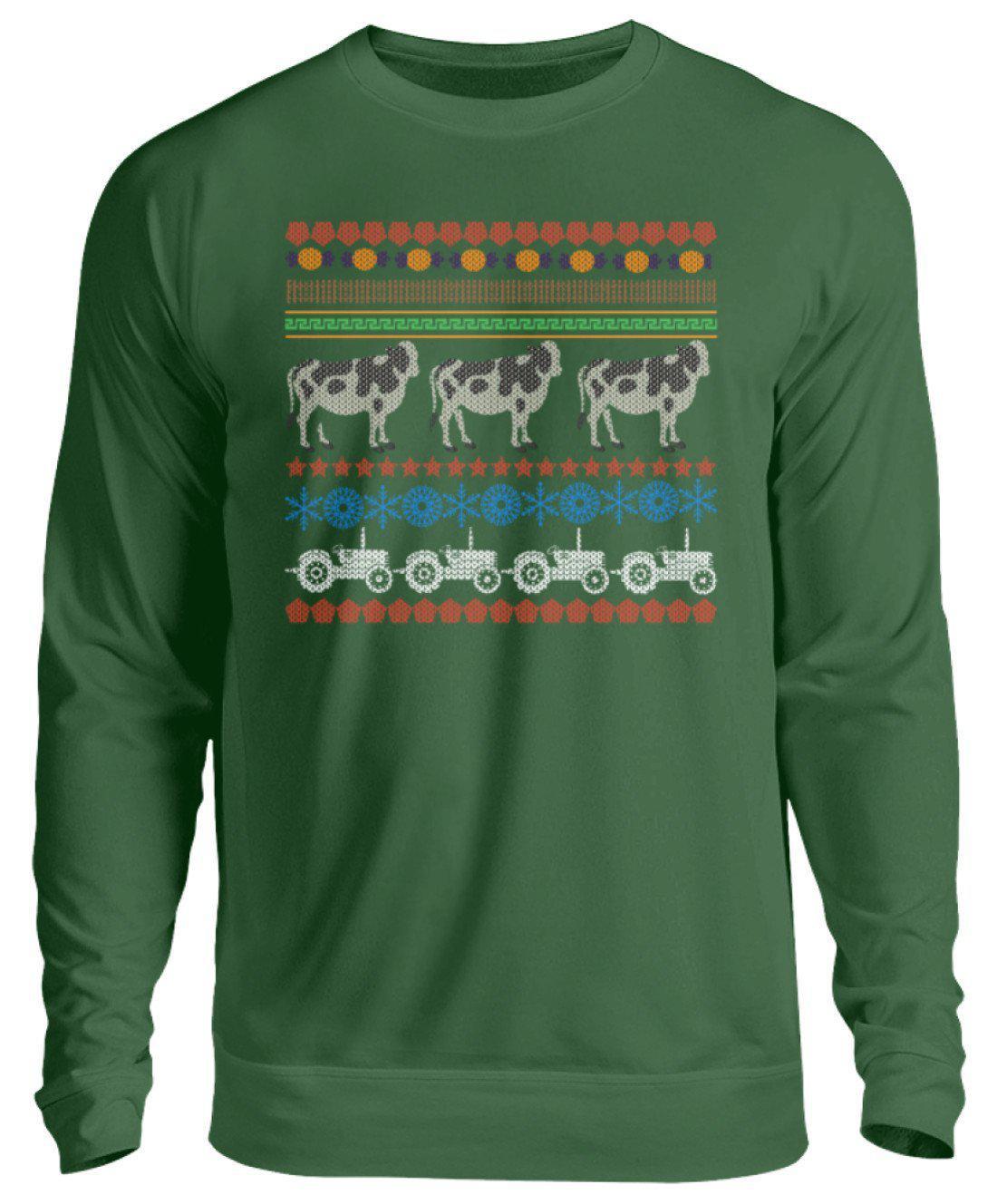 Kühe 4 Ugly Christmas · Unisex Sweatshirt Pullover-Unisex Sweatshirt-Bottle Green-S-Agrarstarz