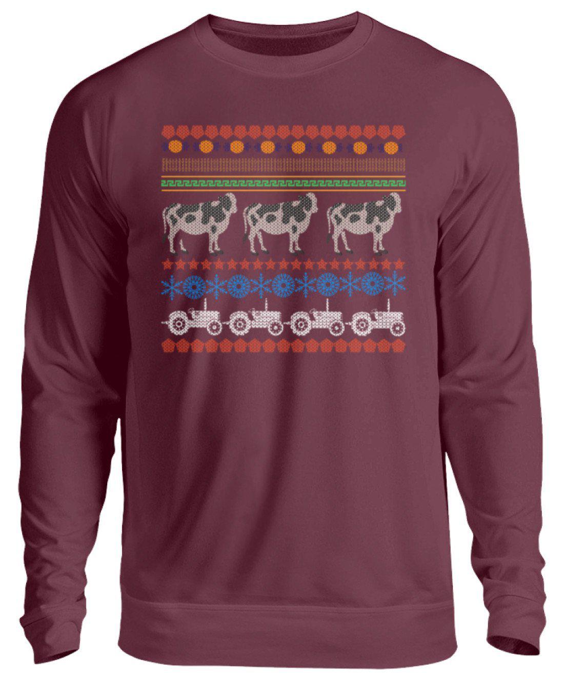 Kühe 4 Ugly Christmas · Unisex Sweatshirt Pullover-Unisex Sweatshirt-Burgundy-S-Agrarstarz
