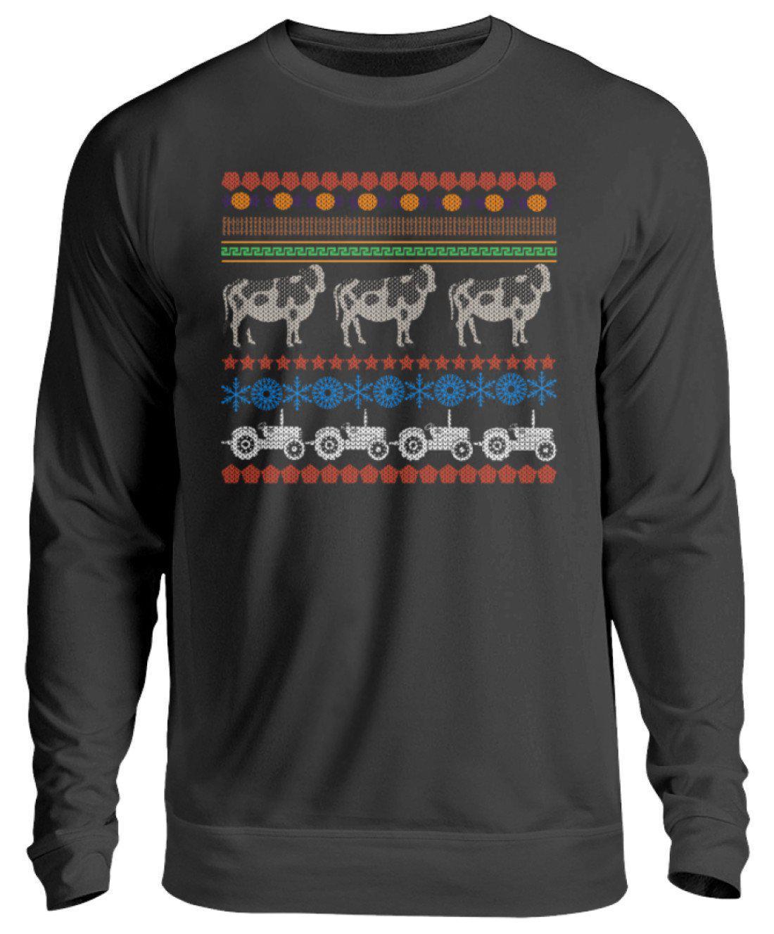 Kühe 4 Ugly Christmas · Unisex Sweatshirt Pullover-Unisex Sweatshirt-Jet Black-S-Agrarstarz