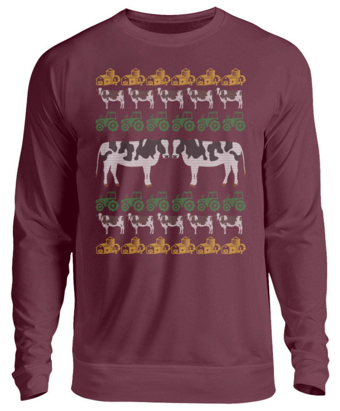 Kühe 5 Ugly Christmas · Unisex Sweatshirt Pullover-Unisex Sweatshirt-Burgundy-S-Agrarstarz