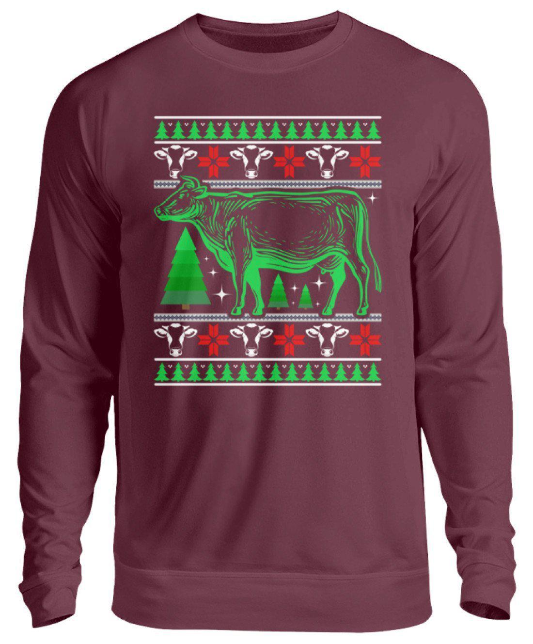 Kühe 6 Ugly Christmas · Unisex Sweatshirt Pullover-Unisex Sweatshirt-Burgundy-S-Agrarstarz